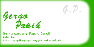 gergo papik business card